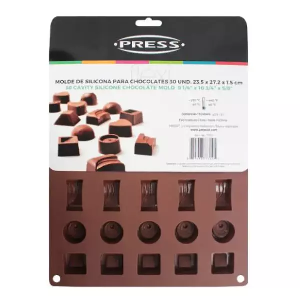 Molde De Silicona Para Chocolate Press 30 Unidades