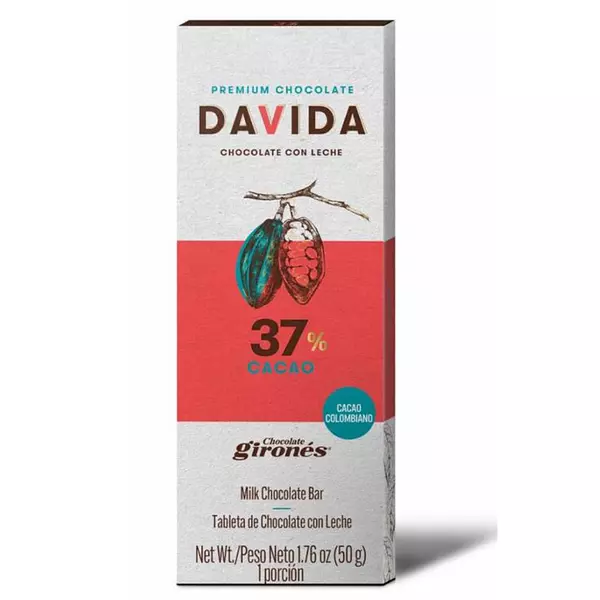 Barra De Chocolate Con Leche  Al 37 % Davida