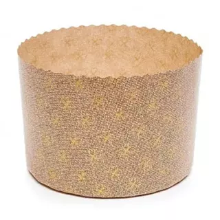 Molde Panettone Alto Flores Doradas 