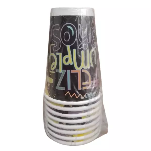 Vaso Neon Cumpleaños Paqx 8 Unds