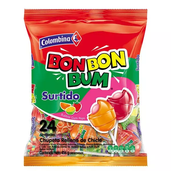 Bom Bom Bum Sabores Surtidos Bolsa X 24 Und Colomb