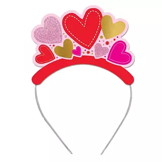 Tiara Met Y Escarchada Corazones Surtidos