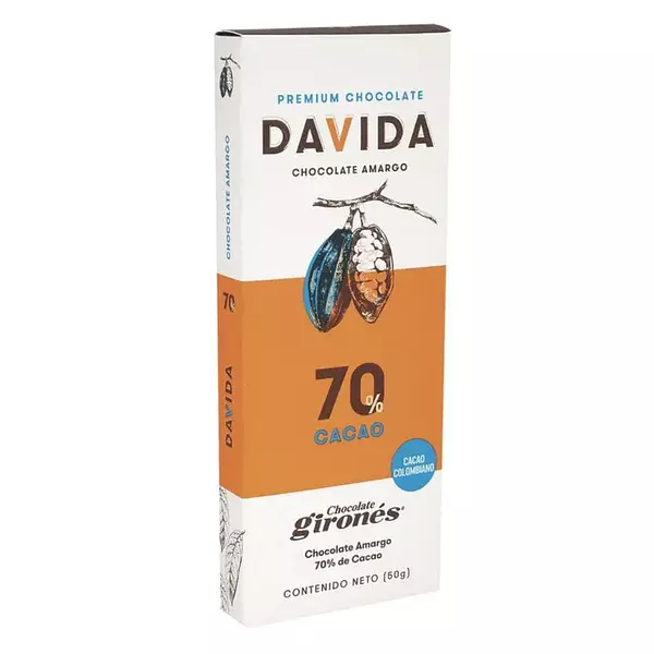 Barra De Chocolate Amargo Al 70% Davida