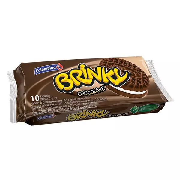 Galletas De Chocolate Con Crema Brinky X Paquete