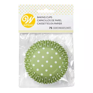 Capacillos Verde Puntos Blancos X 75 Und Wilton