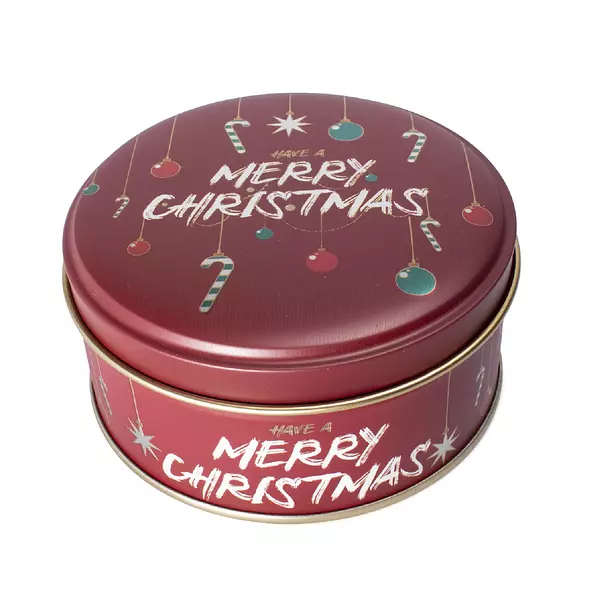 Caja Metalica Feliz Navidad Rojo 116 Mm X 55 Mm