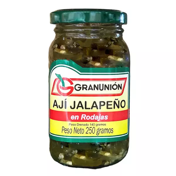 Ají Jalapeño En Rodajas X 250 Gr Gran Unión