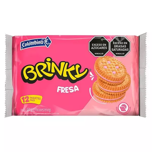 Galletas Sabor A Fresa Brinky 12und