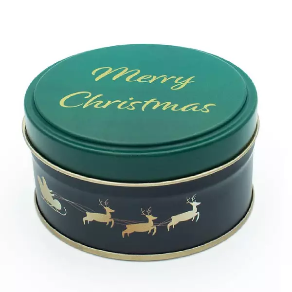 Caja Metalica Feliz Navidad Verde 88mm X 40mm