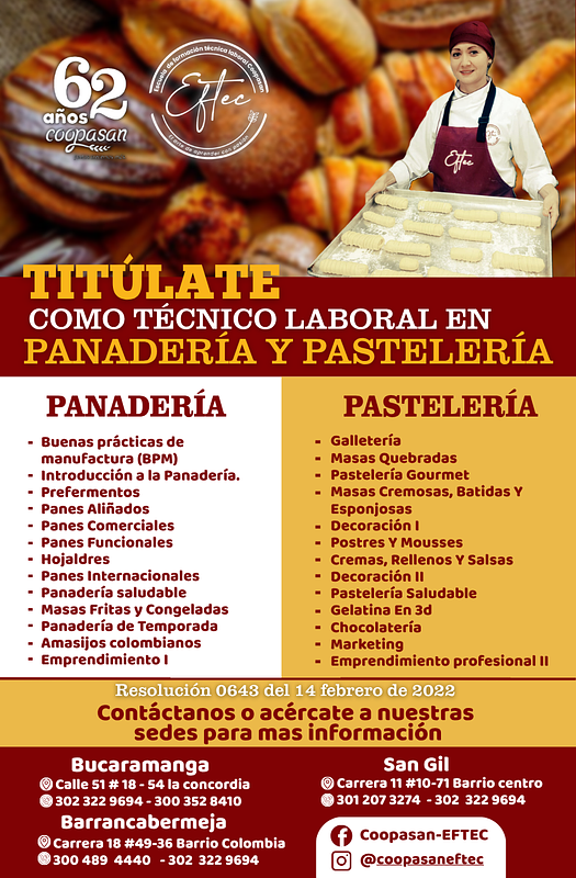 Tecnico Laborar en Panaderia y Pasteleria