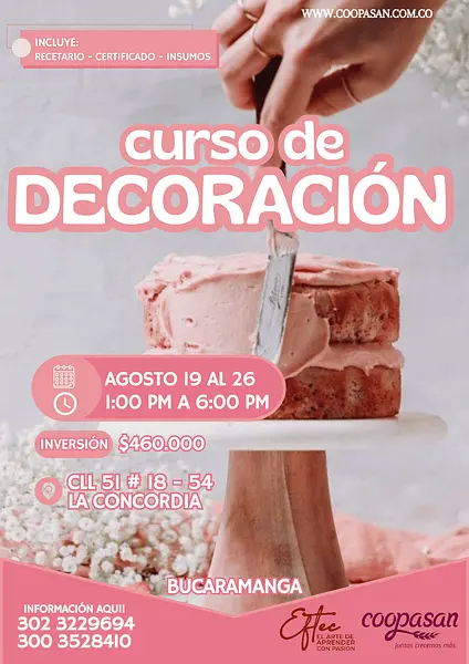 CURSO DECORACIÓN BUCARAMANGA