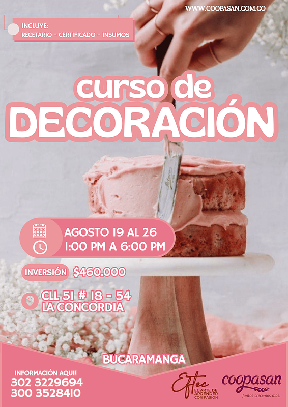 CURSO DECORACIÓN BUCARAMANGA