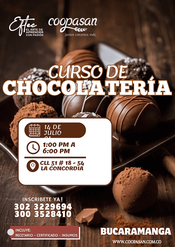 CURSO CHOCOLATERÍA BUCARAMANGA